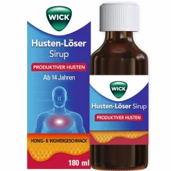 WICK Husten-Löser Sirup mit Honigaroma mit Guaifenesin zur Linderung von produktivem Husten| Sale