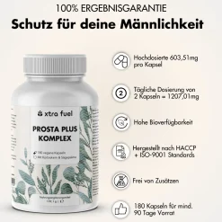 XTRA FUEL Prostata Komplex - Prosta Plus Kapseln mit Sägepalme, Kürbiskern & Selen| Sale