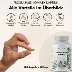 XTRA FUEL Prostata Komplex - Prosta Plus Kapseln mit Sägepalme, Kürbiskern & Selen| Sale