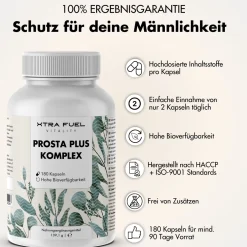 XTRA FUEL Prostata Komplex - Prosta Plus Kapseln mit Sägepalme, Kürbiskern & Selen| Sale