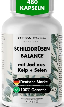 XTRA FUEL Schilddrüsen Balance - Jod (Kelp) Selen Komplex - Schilddrüse Kapseln| Hot