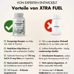 XTRA FUEL Schilddrüsen Balance - Jod (Kelp) Selen Komplex - Schilddrüse Kapseln| Hot