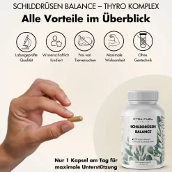 XTRA FUEL Schilddrüsen Balance - Jod (Kelp) Selen Komplex - Schilddrüse Kapseln| Hot