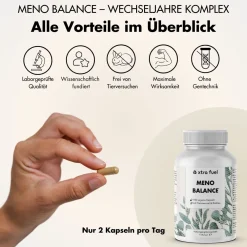 XTRA FUEL Wechseljahre Kapseln - Meno Balance mit Yams, Rotklee, Baldrian und Eisen><noscript><img width=