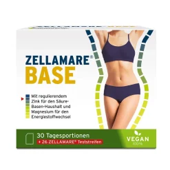 ZELLAMARE BASE + Teststreifen - für Intervall-Fasten, Säure-Basen-Haushalt + Stoffwechsel, VEGAN, glutenfrei| Discount