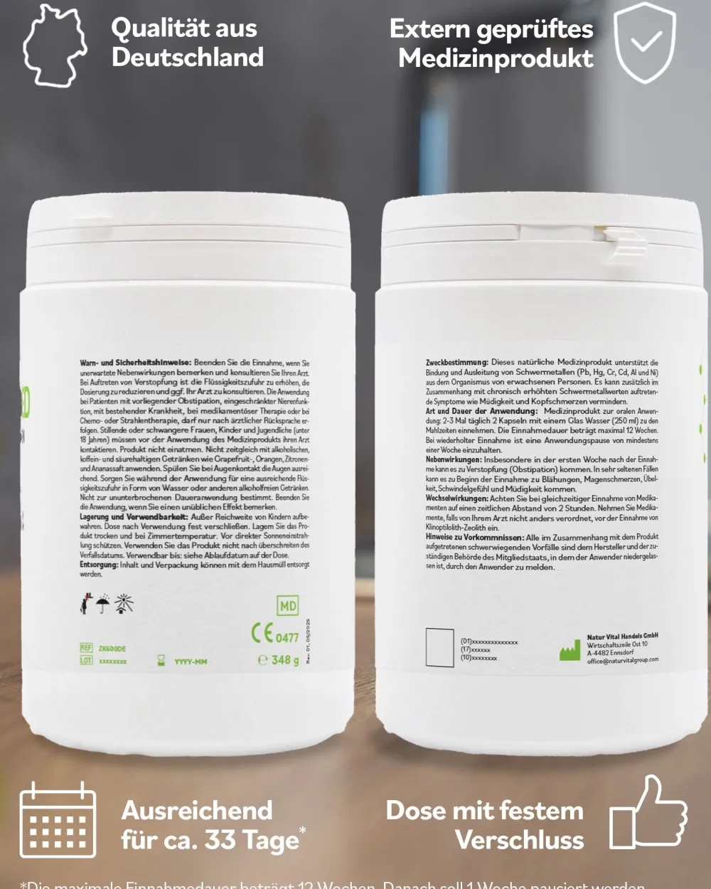 Zeolith MED Detox Kapseln| Hot