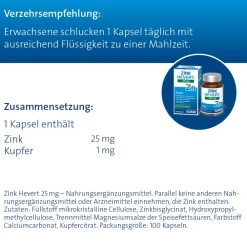 Zink Hevert 25 mg – Kapseln mit Zink und Kupfer zur Immunsystempflege> Hot